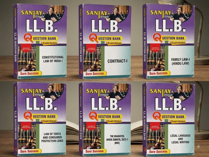 SANJAY LLB FIRST SEMESTER { EXAM NOTES } QUESTION BANK IN ENGLISH | SET OF SIX BOOKS | FOR DR.BHIM RAO AMBEDKAR UNIVERSITY,AGRA