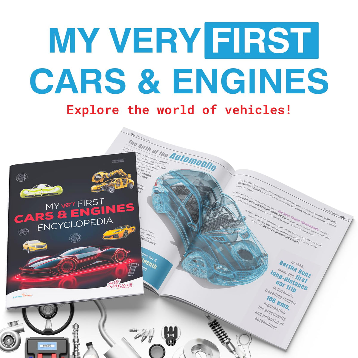 My Very First Cars and Engines Encyclopedia for Kids Age 8+ – Fun STEM Book to Learn About Vehicles, How Engines Work & More | Builds Knowledge & Encourages Screen-Free Learning