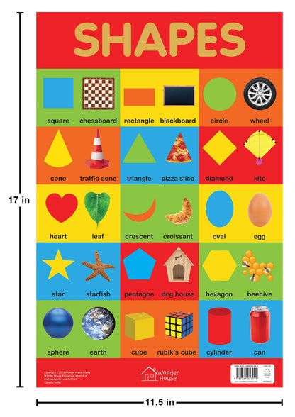 Shapes Chart - Early Learning Educational Chart For Kids: Perfect For Homeschooling, Kindergarten an