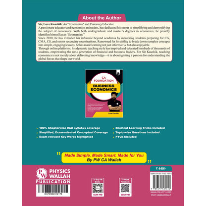 PW CA Foundation Business Economics By Love Kaushik For September 2026 l Including Chapterwise ICAI Syllabus Coverage | Short Tricks & PYQs | Topicwise Questions