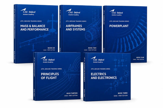 CAE Oxford Aviation Academy EASA ATPL Technical General Set of 5 Books – Mass & Balance, Performance, Airframes & Systems, Powerplant, Principles of ... Electronics | Complete Pilot Training Manuals