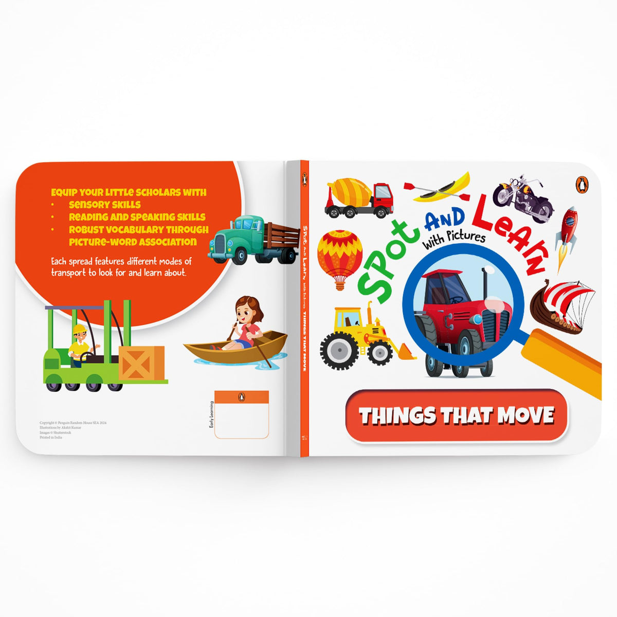 Spot and Learn with Pictures: Things that Move (Select Learning): A Fun & Interactive Board Book to Develop Observation Skills and Vocabulary for Kids, Toddlers