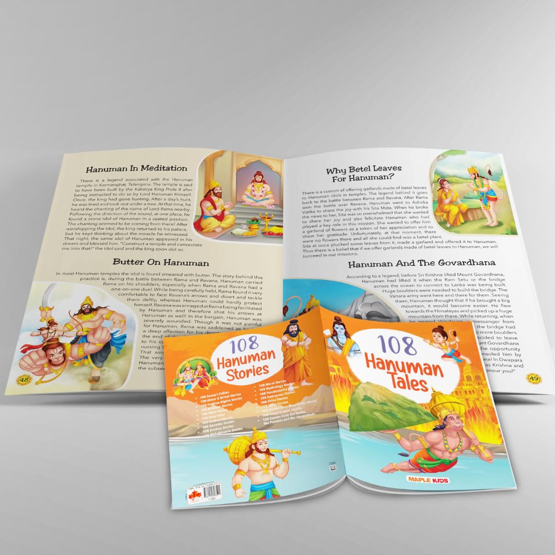108 Hanuman Stories (Illustrated) - Story Book for Kids - English Stories for Children - Bedtime Stories - Moral Stories - Age 3+ - Read Aloud to Infants, Toddlers
