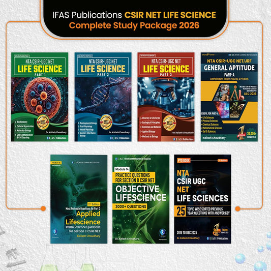 CSIR NET Life Science Books 2026 - Complete Study Material Set (7 Books) | CSIR NET JRF Life Sciences Fundamental & Practice Notes for NTA CSIR NET, GATE, SET & BARC | IFAS