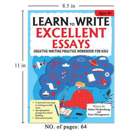 Learn to Write Excellent Essays Step-by-Step Writing Guide for Children | Ages 8–12 | Boost Creative Thinking, Structure & Vocabulary for Confident Essay Writing