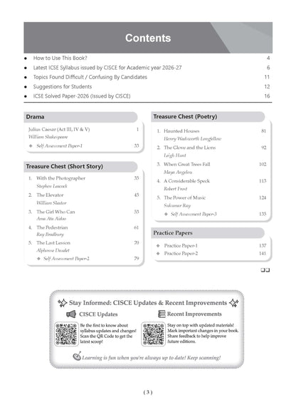 Oswaal Class 10 ICSE Question Bank English Paper-2 Literature (2017-2026) | For 2027 Exam Chapter-wise & Topic-wise with Competency Based Questions | Includes 2026 Paper- fully solved