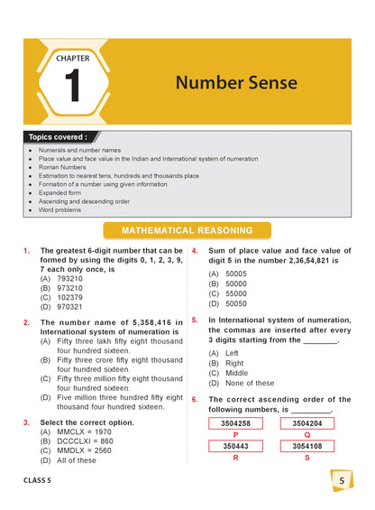 MTG International Mathematics Olympiad (IMO) Workbook Class 5 - Chapter-wise MCQs with Achievers Section - SOF Olympiad Books For 2026-27 Exam