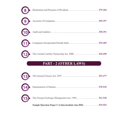 PW CA Intermediate Corporate & Other Laws Concept Book By Chaitanya Jain | ICAI Aligned Content, PYQs, Practice Questions, Detailed Solutions, Latest Syllabus For Jan 2027 Exams