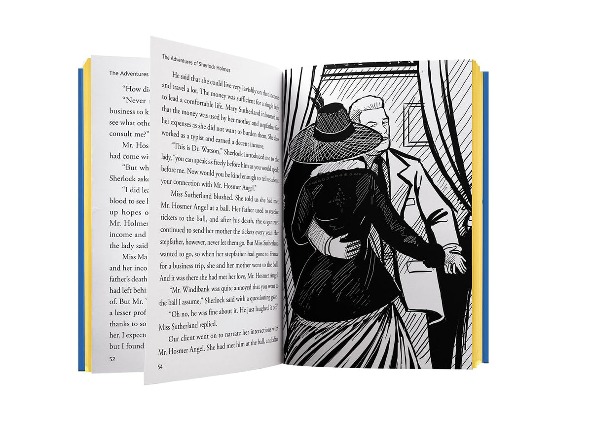 The Adventures of Sherlock Holmes Illustrated Abridged Children Classics English Novel with Review Questions Hardback
