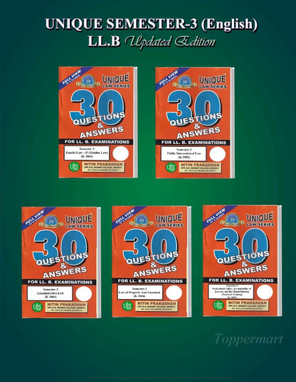 Nitin Prakashans Unique Law Series CCS University For SEMESTER-3 With 30 Questions & Answers For LLB Examination. (ENGLISH EDITION-2025-2026) K-3001 ... & Bar Bench Relation (Practical Training)