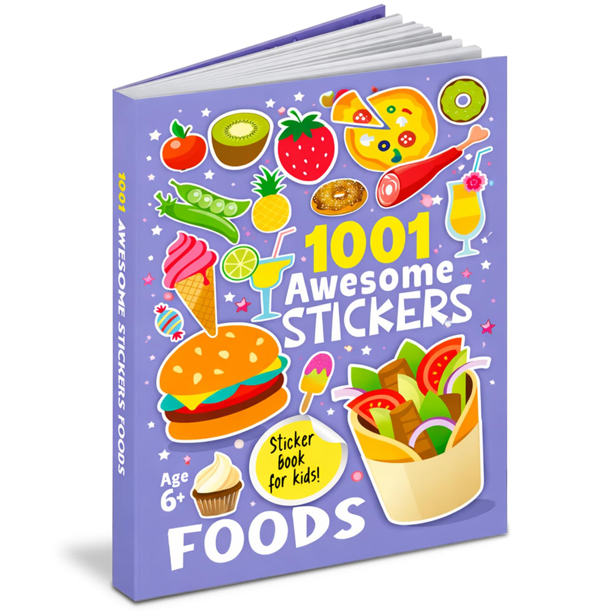 1001 Awesome Stickers Foods Book for Kids | Fun Food Stickers Activity Book | Learning & Creative Play (6+ Years)