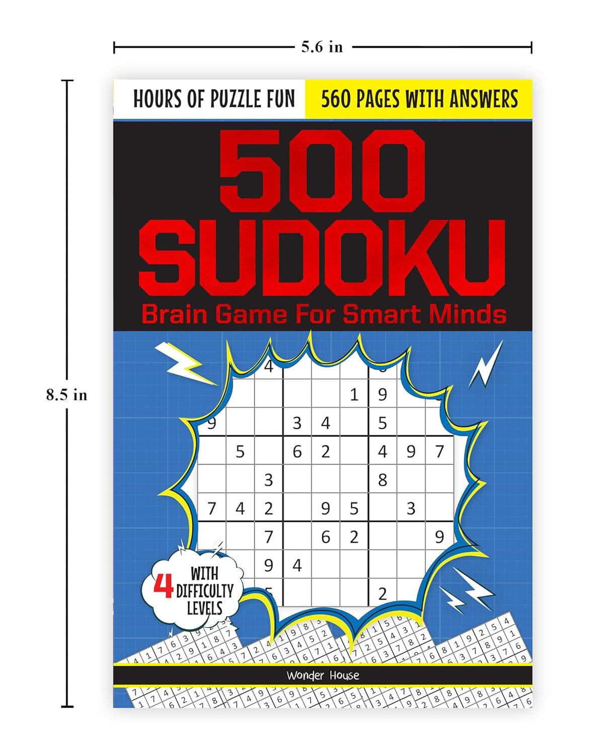 500 Sudoku Brain Games for Smart Minds | 4 Levels: Simple, Medium, Complex & Killer | 480+ Puzzles | Ages 8+ | Hours of Fun & Logic Boosting