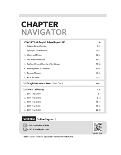Arihant CUET UG English Language Section I (A) Chapterwise Notes & Question Bank 2026 | 1000+ MCQs | Statement, Underline Word & Matching Type ... Based on Latest NTA Pattern | English Medium