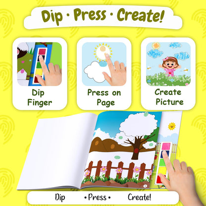 Fingerprint Coloring Book – Garden | Finger Painting Fun for Kids | Includes Colors | Spark Creativity & Imagination | Perfect Gift