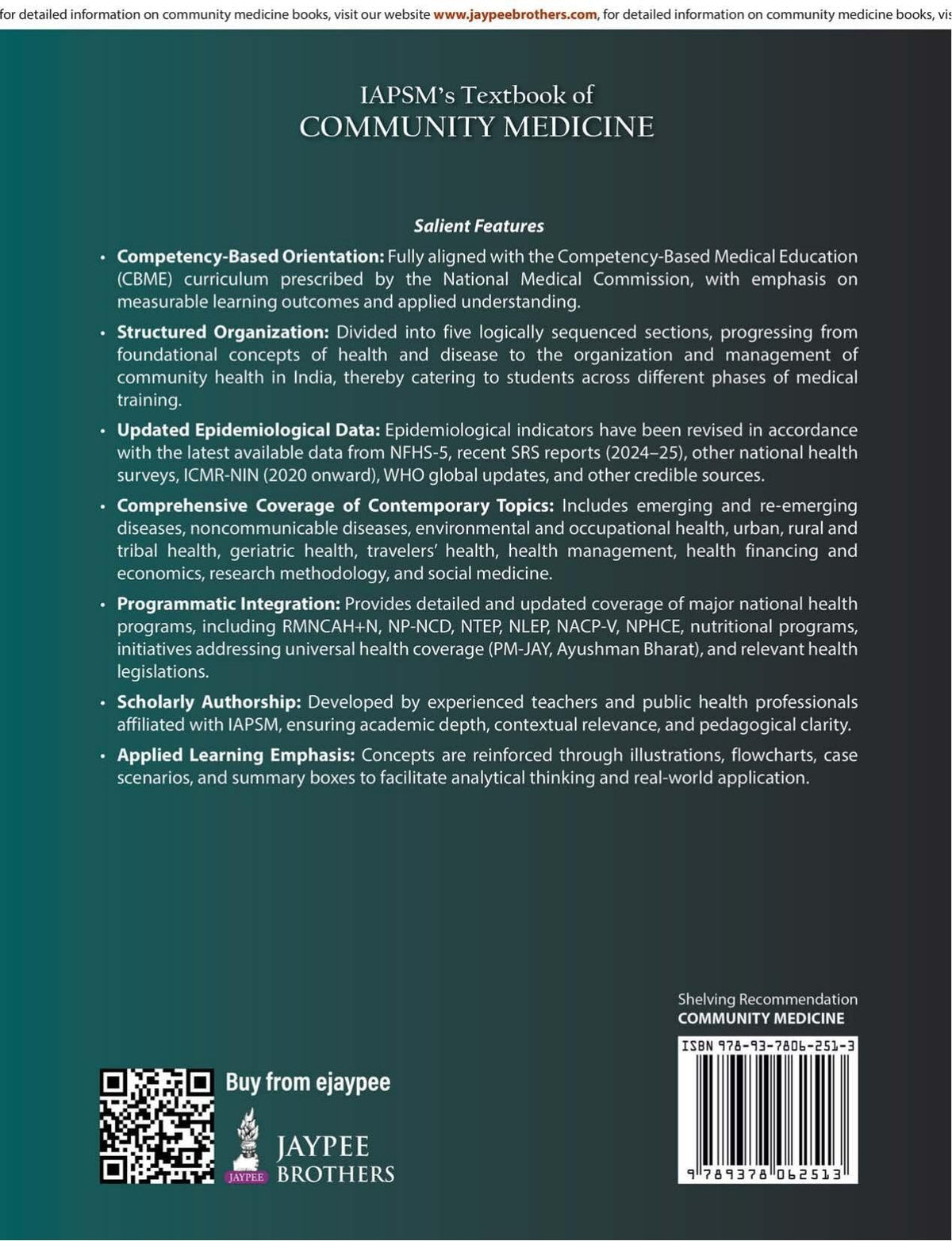 IAPSM's Textbook of Community Medicine, 4/E for MBBS Students | Updated CBME-Based Community Health, Epidemiology, and National Health Programs Guide: 1