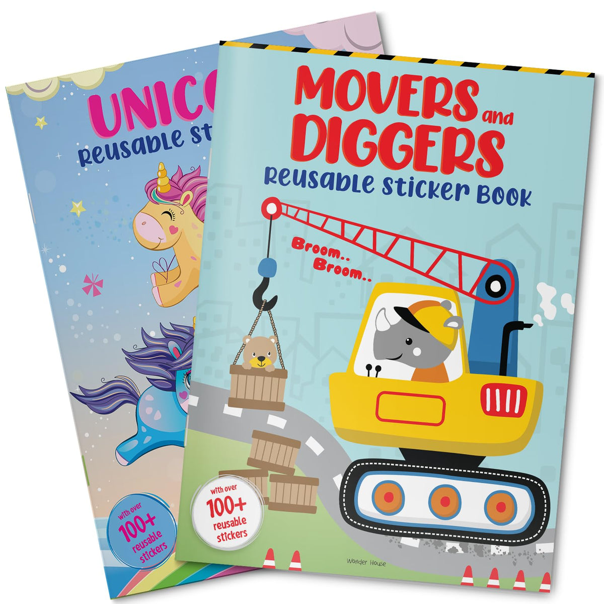 Movers and Diggers Reusable Sticker Book For Children