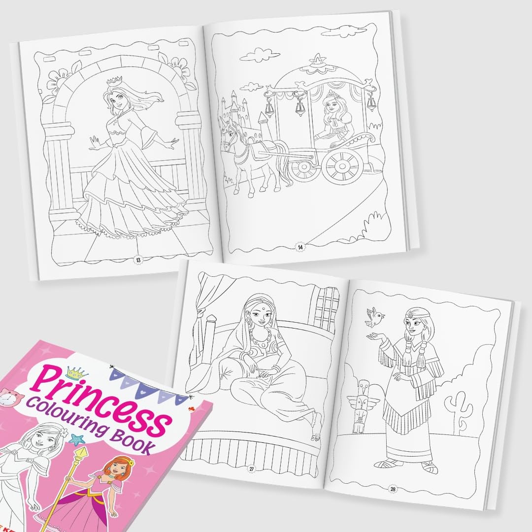 Princesses Colouring Book for Kids - Colouring Activity Book - Gift to children for painting, drawing and colouring - Age 2+ - Activity Colouring Book for Children
