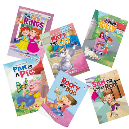 Phonic Reader (Illustrated) (Set of 6 Books) - Story Books for Kids - Bedtime Stories - 2 Years to 6 Years Old - Read Aloud to Infants, Toddlers
