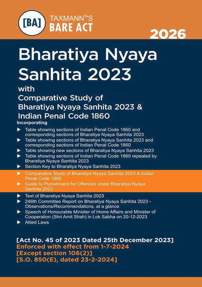 Taxmann's Bharatiya Criminal Laws – Bare Acts COMBO [BNS | BNSS | BSA] – Presenting the Complete | Updated Texts with Comparative Tools | Legislative Aids | Set of 3 Books