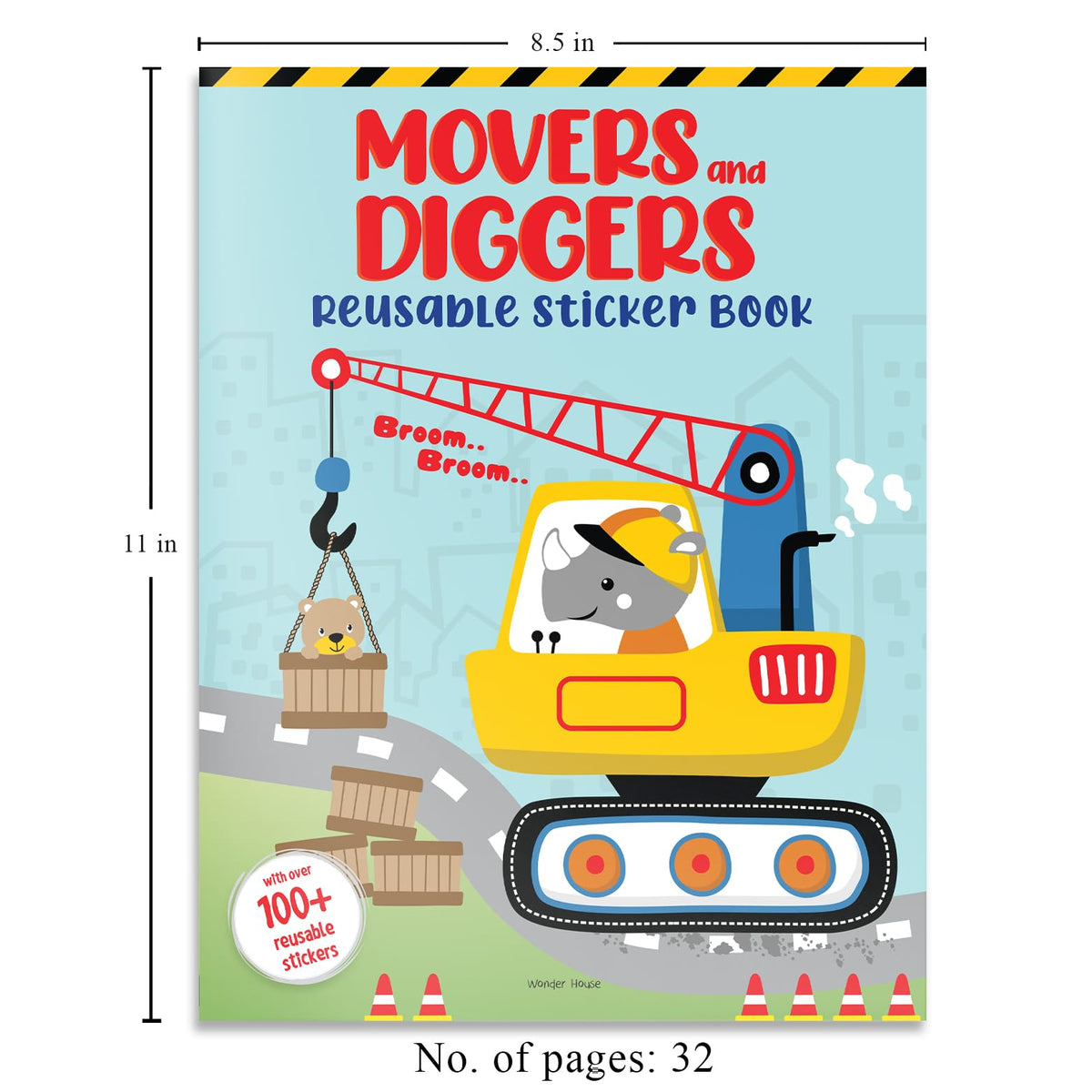 Movers and Diggers Reusable Sticker Book For Children
