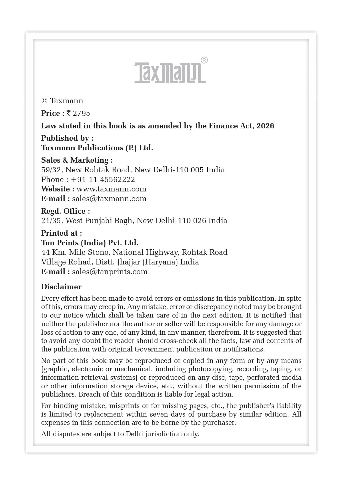 Taxmann's Income-Tax Act 2025 [Finance Act 2026] – Fully Annotated Reference—Incorporating Four-dimension Section-level Annotations | Granular Three-layer 1961–2025 Cross-reference System