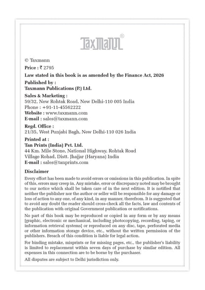 Taxmann's Income-Tax Act 2025 [Finance Act 2026] – Fully Annotated Reference—Incorporating Four-dimension Section-level Annotations | Granular Three-layer 1961–2025 Cross-reference System