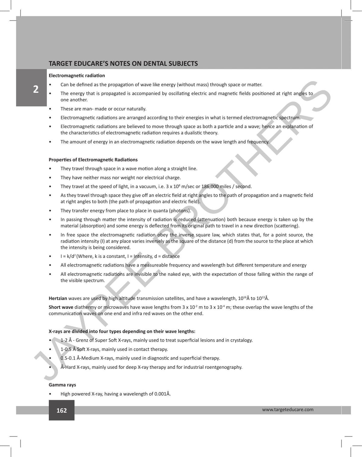 Target Educare’s Notes on Dental Subjects (POD)