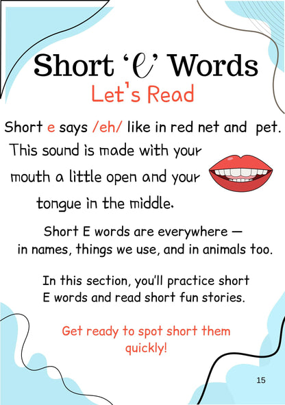 The Complete Phonics Learning Book for Kids (Ages 4–8) | Short & Long Vowels, Blends, Digraphs, Silent Letters & Tricky Words | Learn to Read with Easy Sentences & Structured Phonics Practice