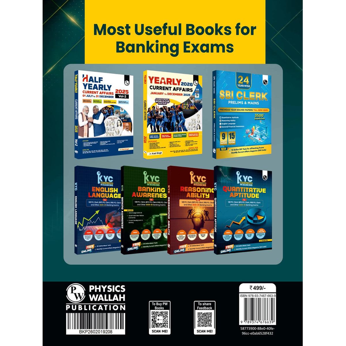 PW IBPS Clerk 27 Year-wise Prelims & Mains Previous Year Solved Papers Till Nov 2025 with 15 Online CBT Tests For Exam 2026-27 | 3750 PYQs | English Edition