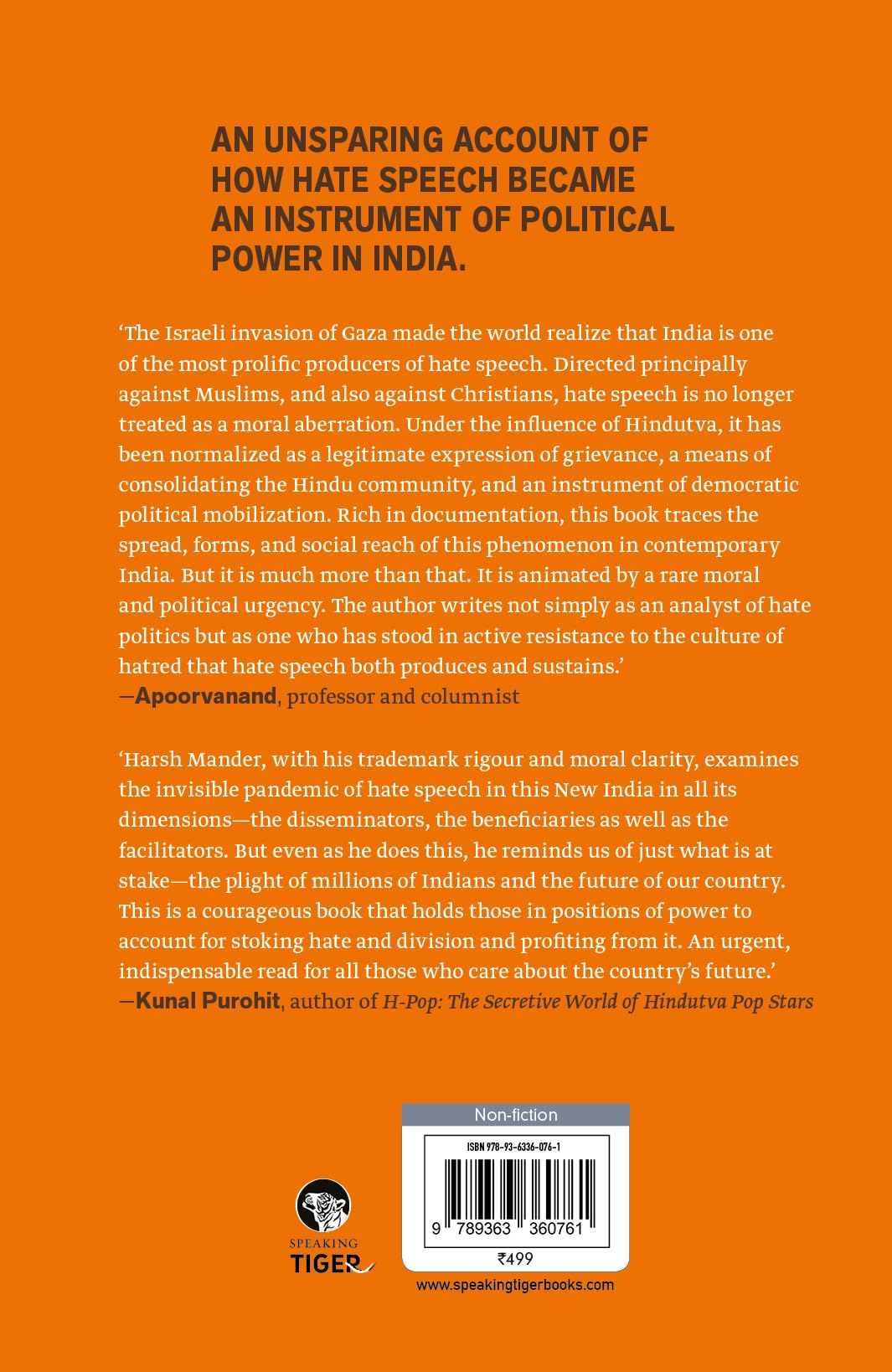 It Started with Words : The Epidemic of Hate Speech in New India | Harsh Mander