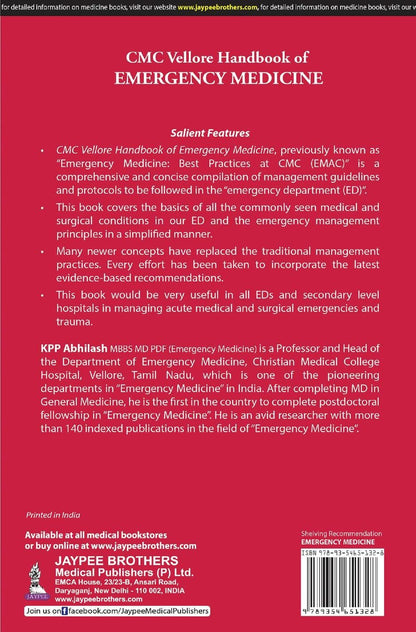 CMC Vellore Handbook of Emergency Medicine, 3/E for PG Medical Students, Intensivists and Emergency Physicians | Complete ED Protocols with Trauma, Toxicology and Procedures | Critical Care