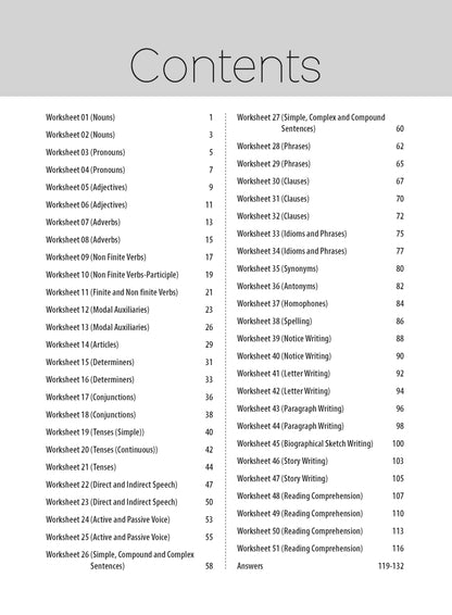MTG 51 English Grammar Worksheets Class 7 – Grammar Work books to practice English concepts in interactive way (Based on CBSE/NCERT)