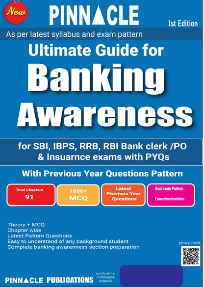 Banking Awareness Book 2026-27 for SBI, IBPS, RRB, RBI & Insurance Exams | 1800+ MCQs | Chapter Wise PYQs | 1st Edition