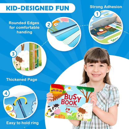 SHNMN Busy Book | Preschool Busy for Toddlers Kids/Children Activities | Quiet Book Alphabets, Animal, Shapes Learning | Kids Age 3-5 Years: 1 (Alphabet,Animal,Learning,Elementary Book)