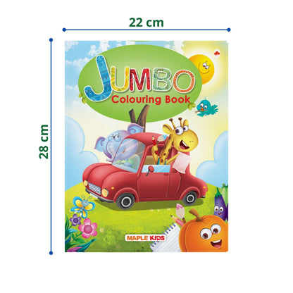 Jumbo Colouring Book - Activity Colouring Book for 3 to 5 years old kids - Gift to children for painting, drawing and colouring with reference guide