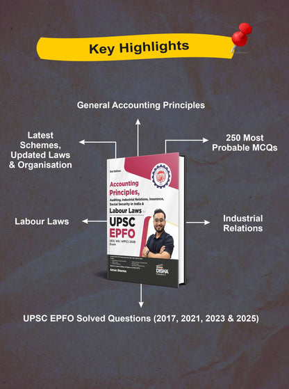 Disha Accounting Principles, Auditing, Industrial Relations, Insurance, Social Security in India & Labour Laws for UPSC EPFO EO/ AO/ APFC 2026 Exam 3rd Edn