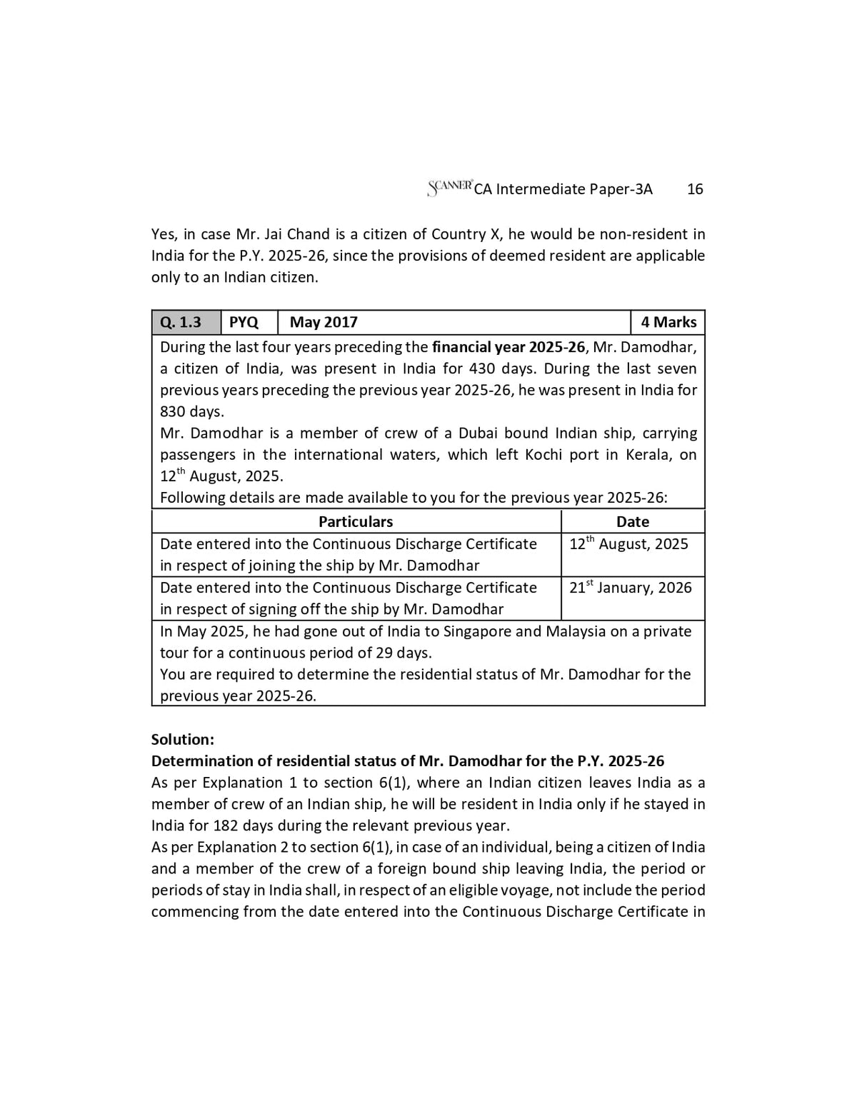 Scanner CA Intermediate | Paper-3: Taxation | For Sep.26 & Jan.27 Exams | Solved Papers with PYQs (Included May 26 Questions) | Shuchita Prakashan: 1 (Scanner Series)