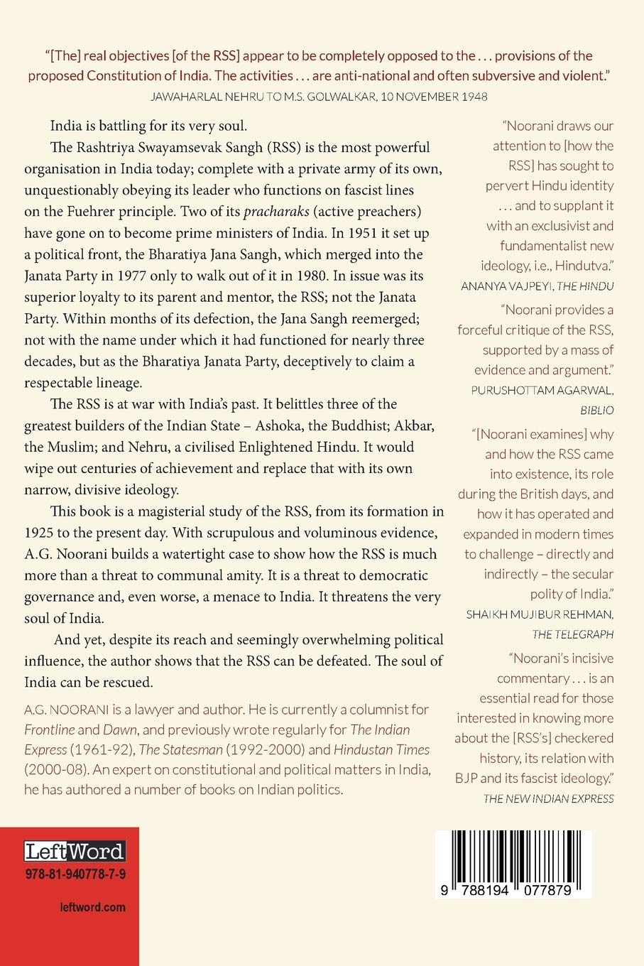 The RSS : A Menace to India