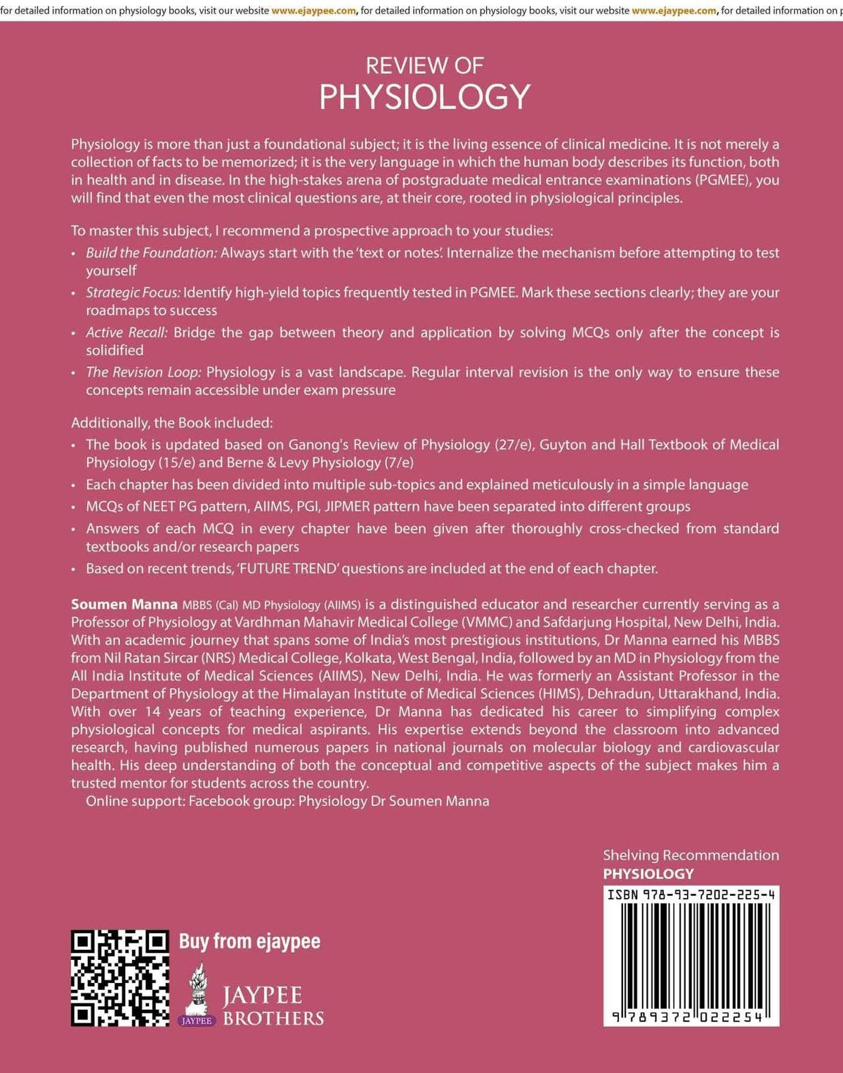 Review of Physiology, 9/E - A Must-have Book for All PG Medical Entrance Exam (NEET PG, INI-CET, FMGE, NEET MDS, AIAPGET) | Updated per Ganong's, ... and Berne & Levy with Image-based MCQs: 1
