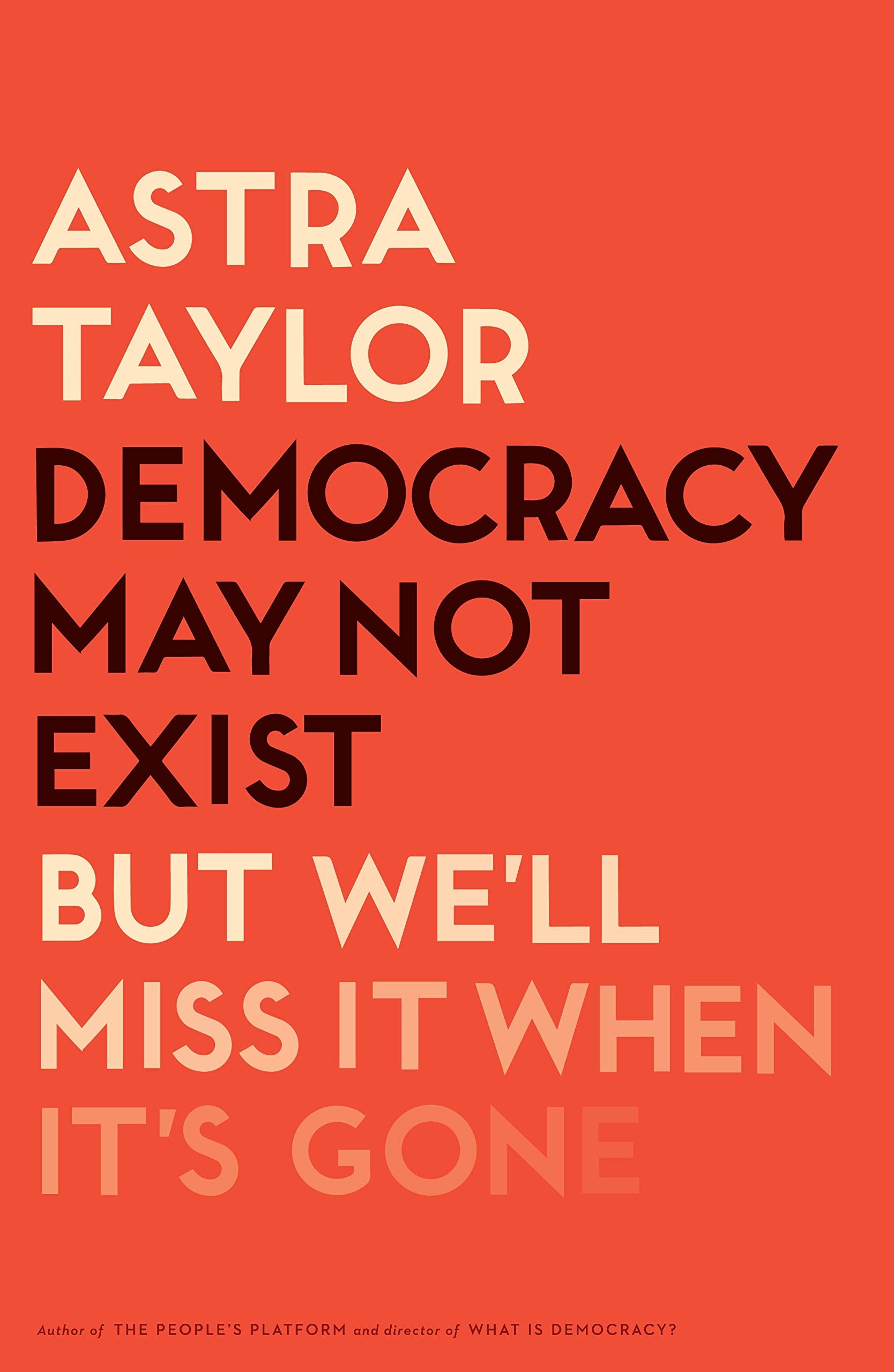 Democracy May Not Exist, But Well Miss It When Its Gone book cover
