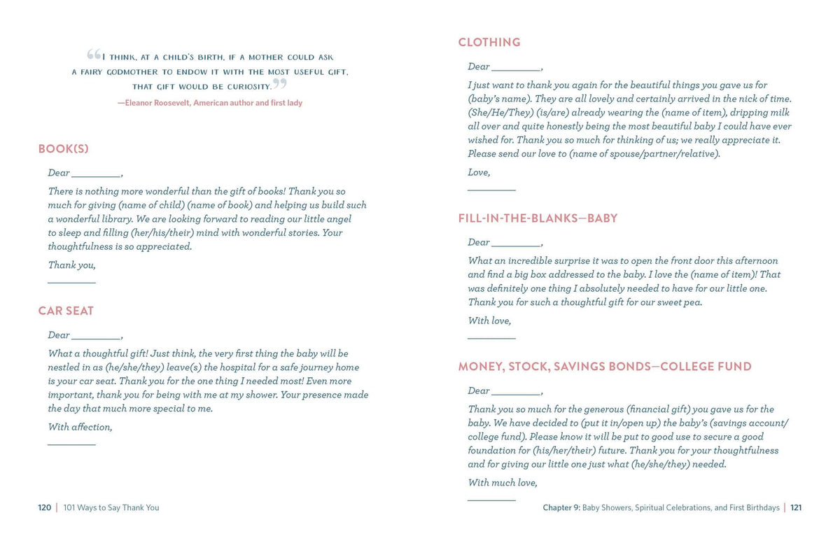 101 Ways to Say Thank You: Notes of Gratitude for Every Occasion