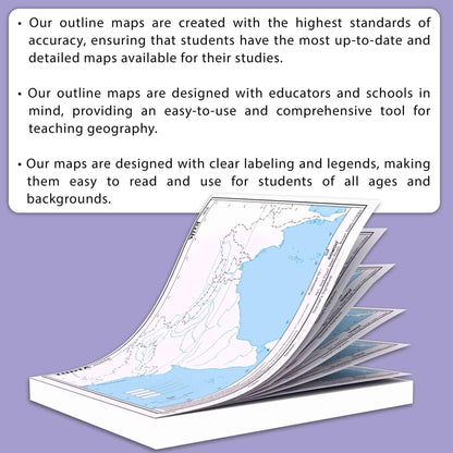 SMALL - 100 INDIA RIVER OUTLINE MAP FOR SCHOOL and SMALL - 100 WORLD RIVER OUTLINE MAP FOR SCHOOL | Combo of 2