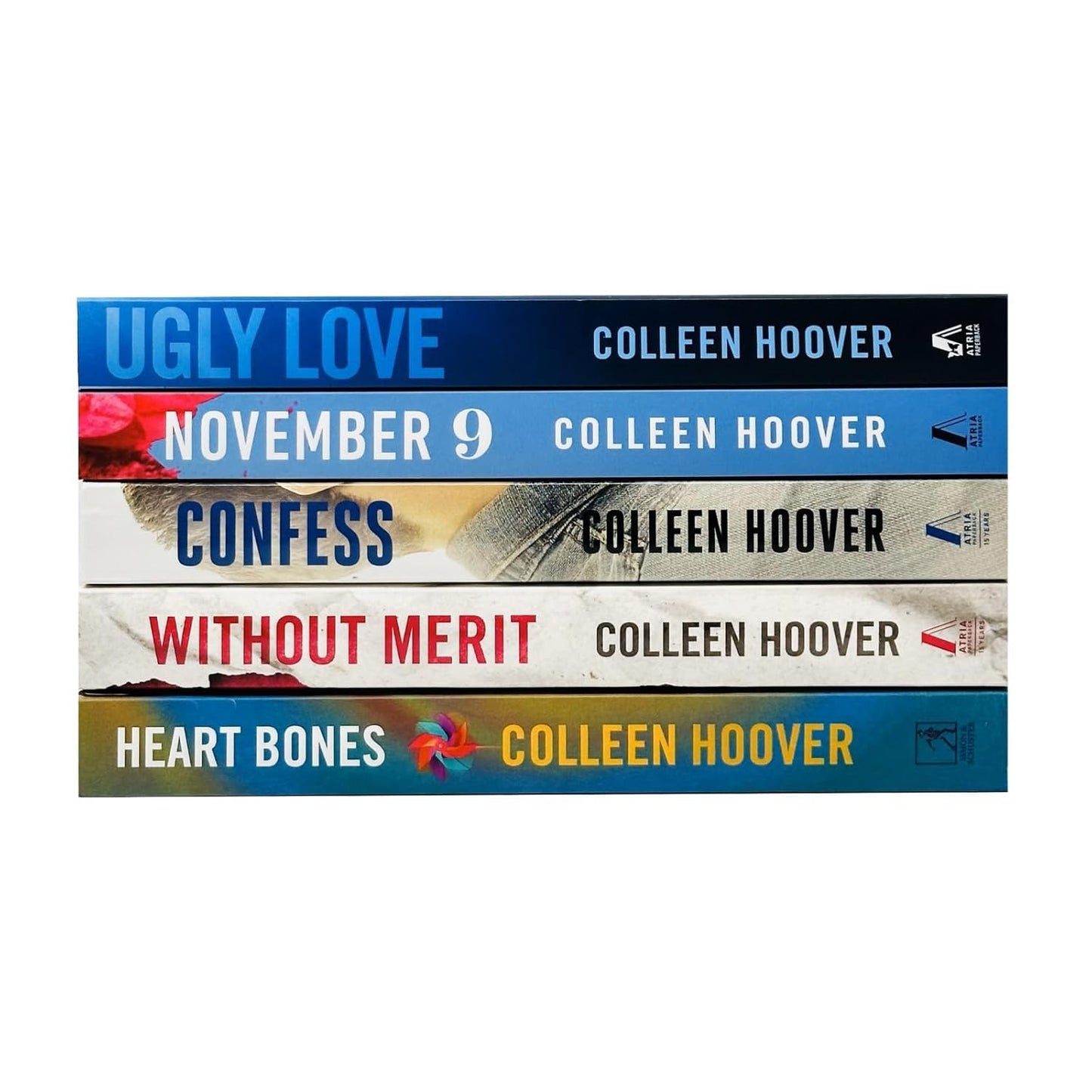 Colleen Hoover 5-Book Collection Set – Ugly Love, November 9, Confess, Without Merit & Heart Bones