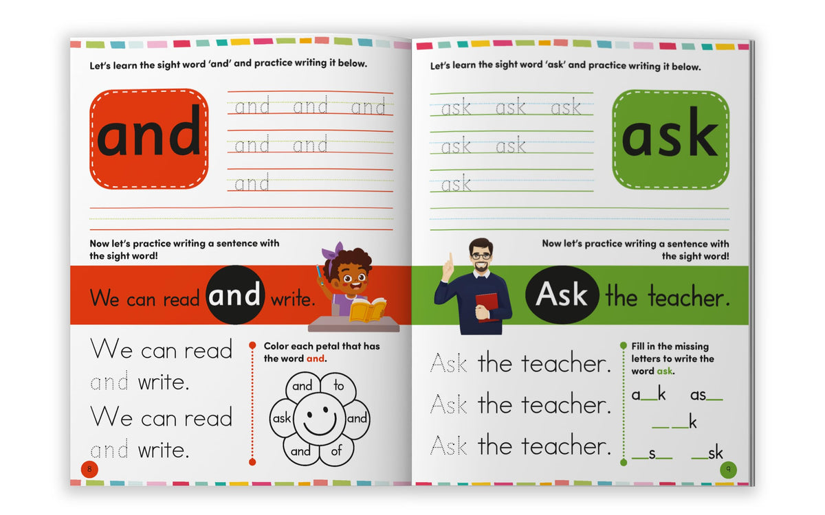 Sight Words and Sentences-Level 1: Practice Workbook of the Most Common Sight Words | Engaging Activities to Learn High-Frequency Words and Build Reading Fluency & Vocabulary for Preschool Kids I Ages 3+ [Select Learning]