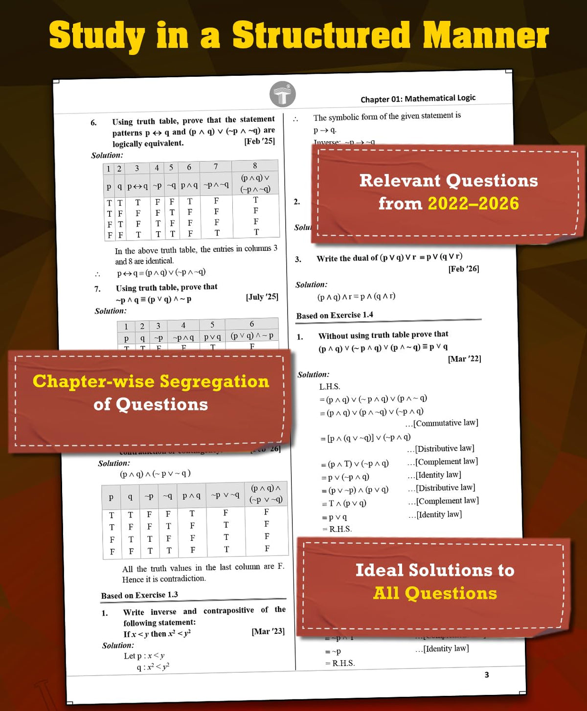 Std. 12 Science Board Question Bank with Solutions (2022–2026) | PCMB Chapter-Wise Board Questions | Maharashtra HSC Board Exam Preparation | Physics, Chemistry, Mathematics & Biology - Set of 4 Books