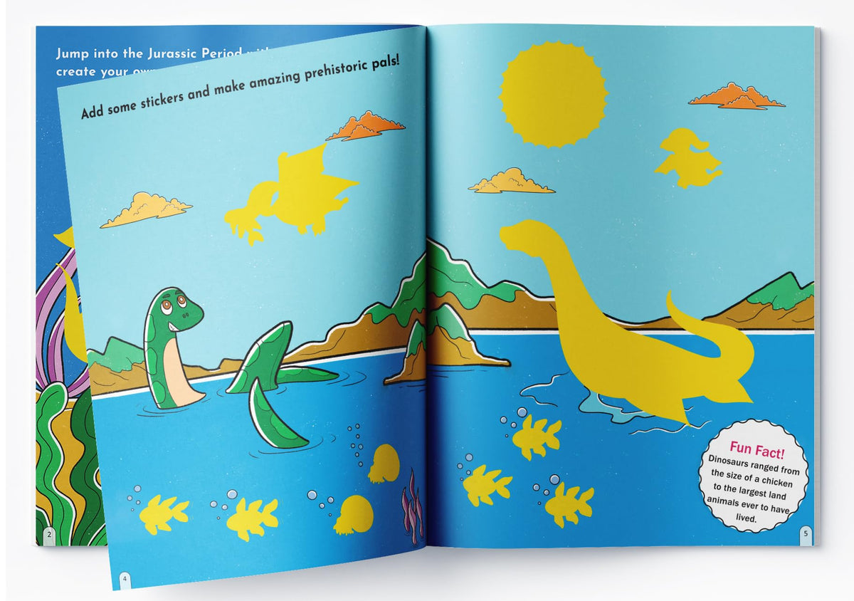 Jurassic Joyride Dinosaur Sticker Activity Book For Kids