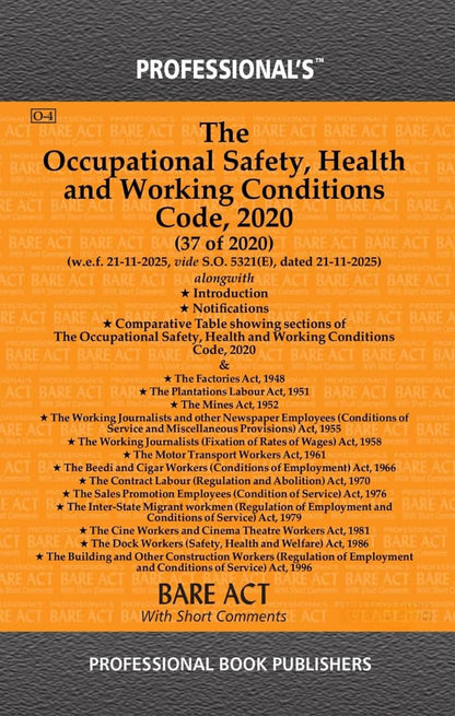 Labour Laws combo of Code on Wages, Social Security, Industrial Relations and Occupational Health & Safety