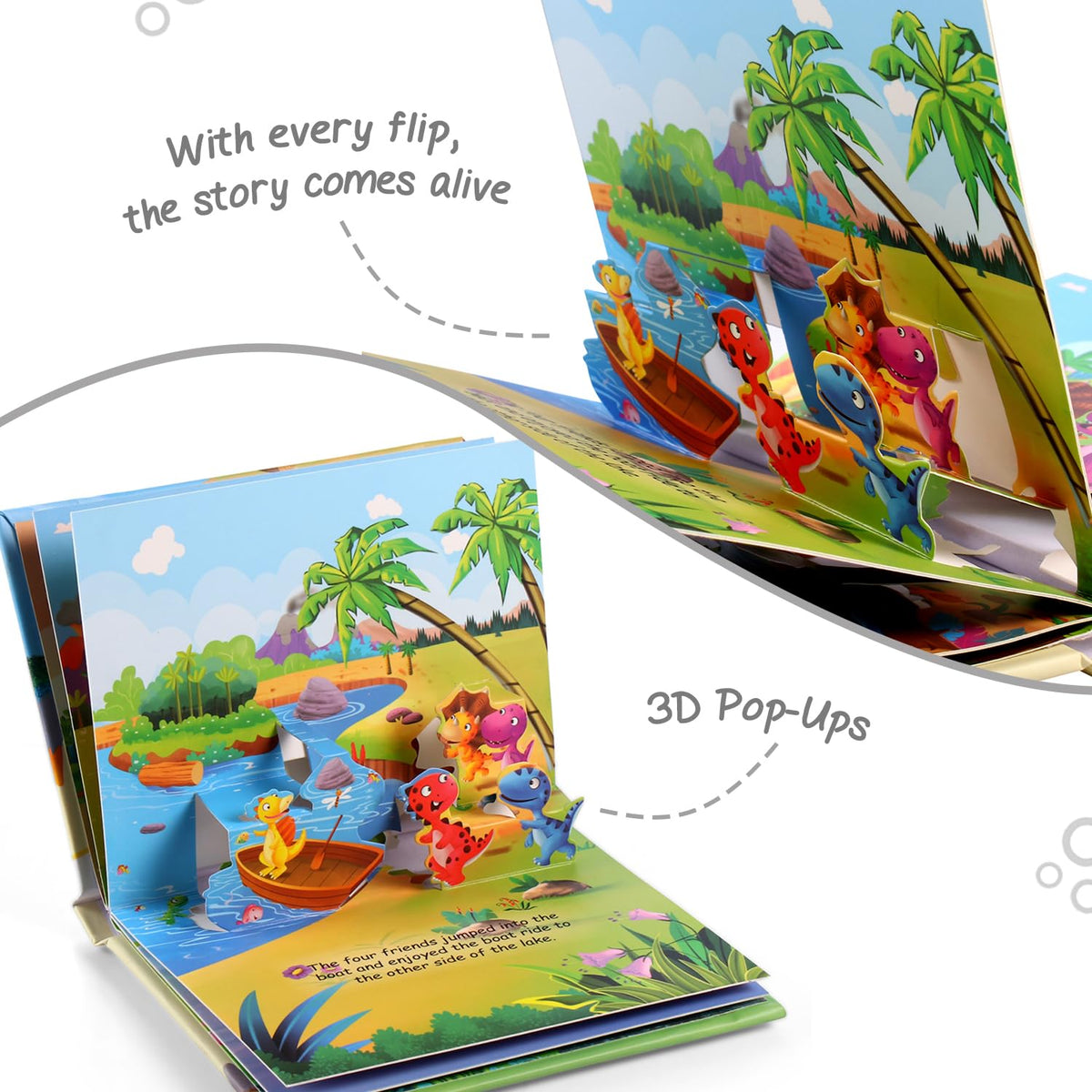 Intelliskills Premium Dino-Mite 3D Pop-Up Story Board Book for Kids, Learning & Educational Book With 5 Interactive Scenes, Fun Activity Books for 2+ Years Old, Birthday Gift, 10 Pages, BIS Certified