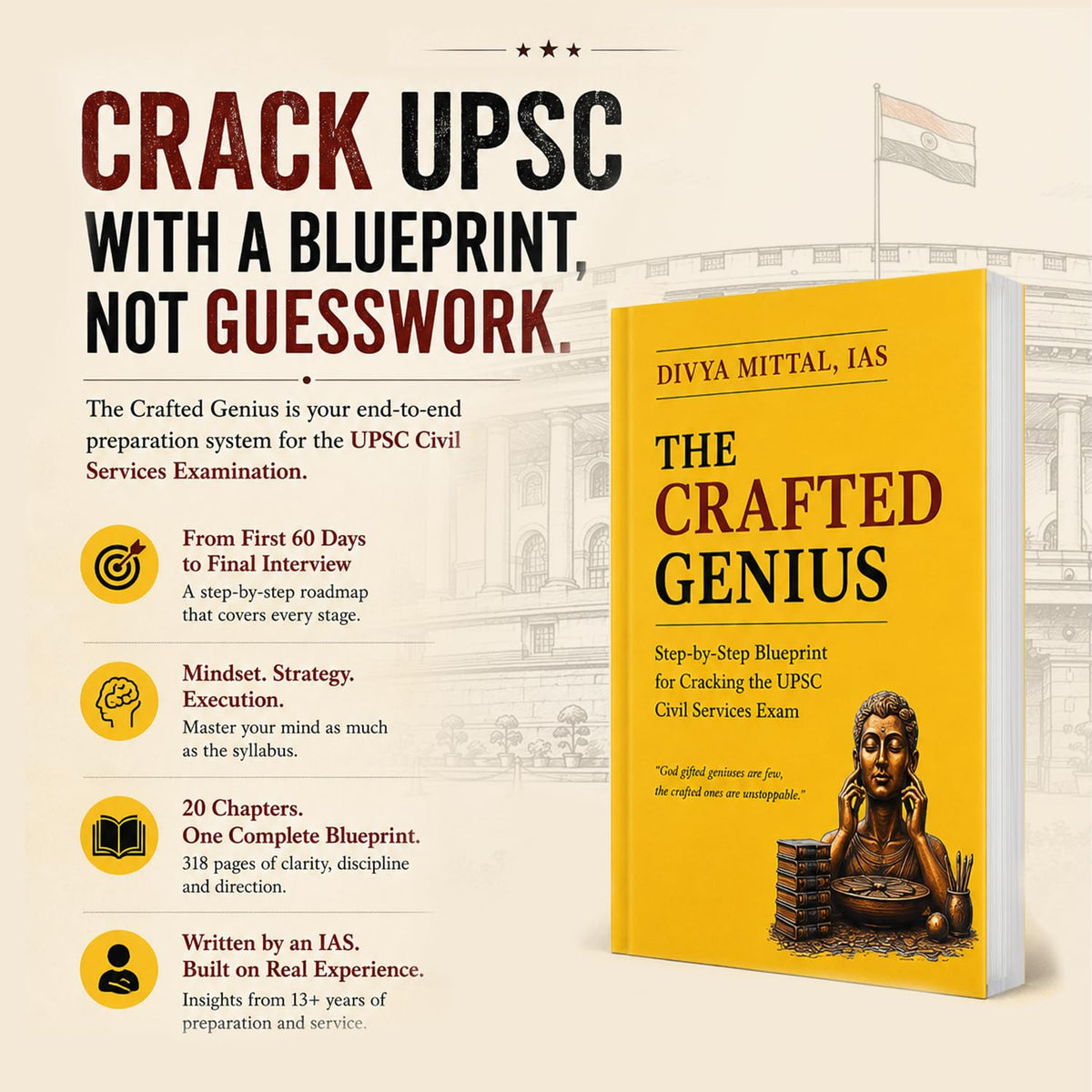 The Crafted Genius | Step-By-Step Blueprint For Cracking UPSC Civil Services Exam | Master Prelims, Mains and Interview | By Divya Mittal, IAS