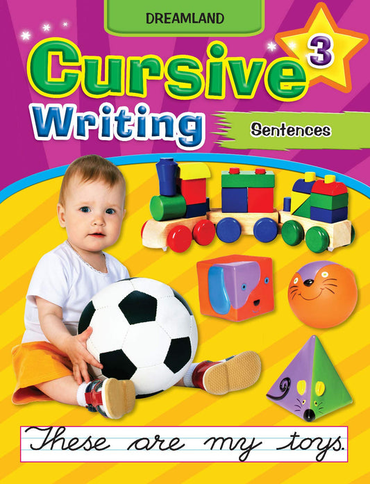 Sentences Cursive Writing Book 3 for Children Age 3 - 5 years - Handwriting Practice Book by Dreamland Publications book cover